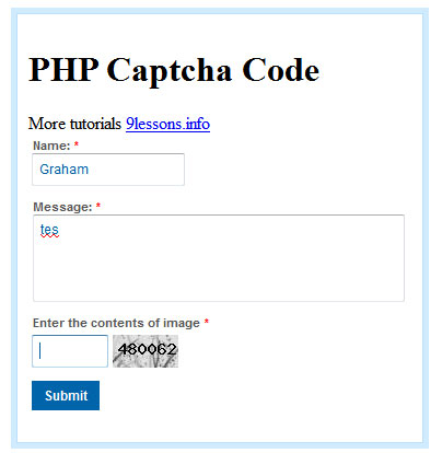 Simple contact form in html