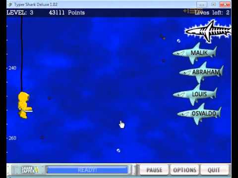 shark attack typing game